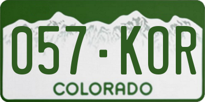 CO license plate 057KOR
