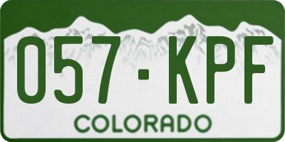 CO license plate 057KPF