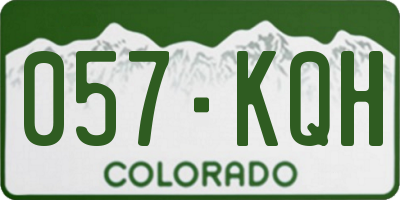 CO license plate 057KQH