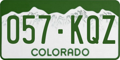 CO license plate 057KQZ