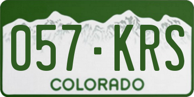 CO license plate 057KRS