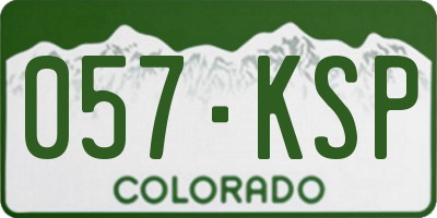 CO license plate 057KSP