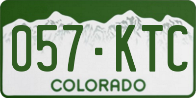 CO license plate 057KTC