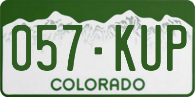 CO license plate 057KUP
