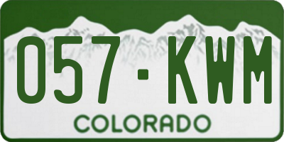 CO license plate 057KWM