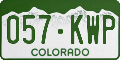 CO license plate 057KWP