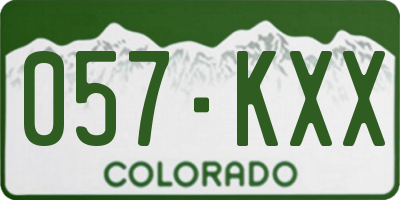 CO license plate 057KXX