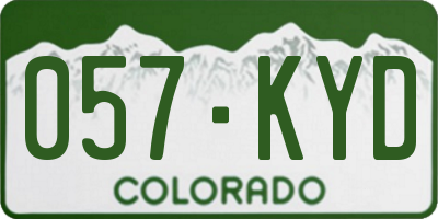 CO license plate 057KYD