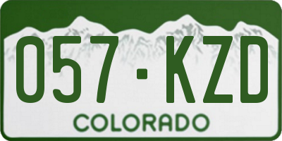 CO license plate 057KZD