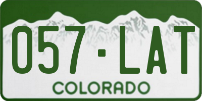 CO license plate 057LAT