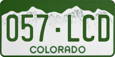 CO license plate 057LCD