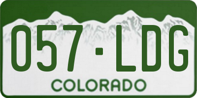 CO license plate 057LDG