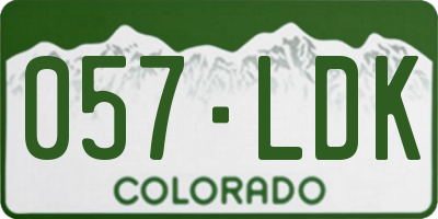 CO license plate 057LDK