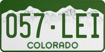 CO license plate 057LEI
