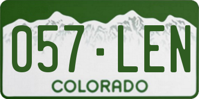 CO license plate 057LEN
