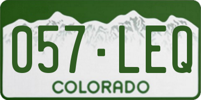 CO license plate 057LEQ