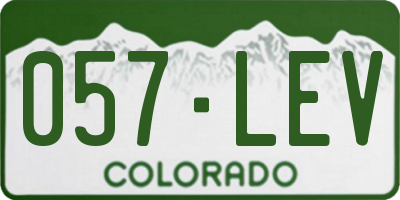 CO license plate 057LEV