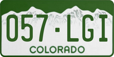 CO license plate 057LGI