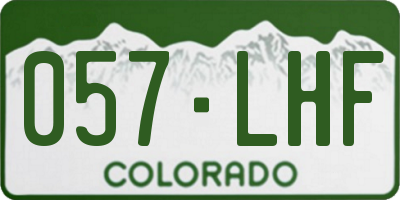 CO license plate 057LHF