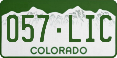CO license plate 057LIC