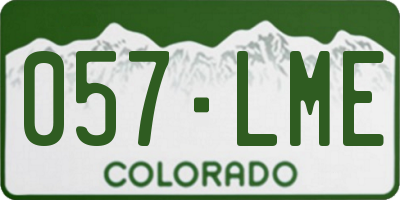 CO license plate 057LME