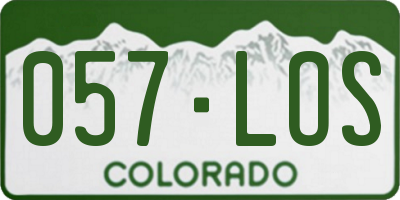 CO license plate 057LOS