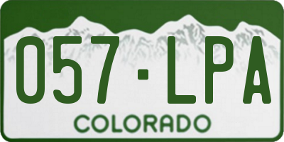CO license plate 057LPA