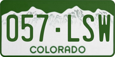 CO license plate 057LSW