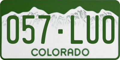 CO license plate 057LUO