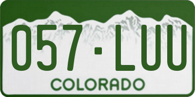 CO license plate 057LUU