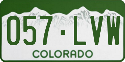 CO license plate 057LVW