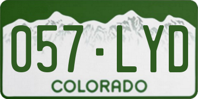 CO license plate 057LYD