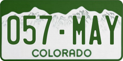 CO license plate 057MAY