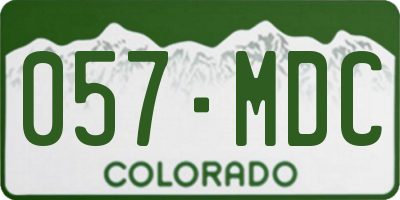 CO license plate 057MDC