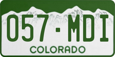 CO license plate 057MDI