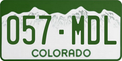 CO license plate 057MDL
