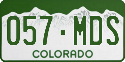 CO license plate 057MDS