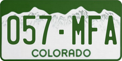 CO license plate 057MFA