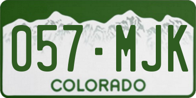 CO license plate 057MJK