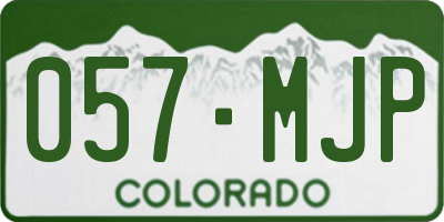 CO license plate 057MJP