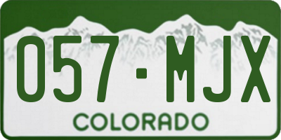 CO license plate 057MJX