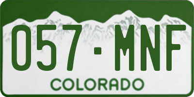 CO license plate 057MNF