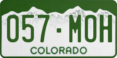 CO license plate 057MOH