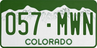 CO license plate 057MWN