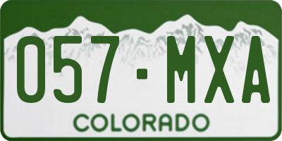 CO license plate 057MXA