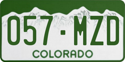 CO license plate 057MZD