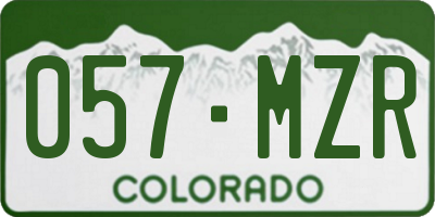 CO license plate 057MZR