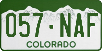 CO license plate 057NAF