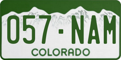 CO license plate 057NAM