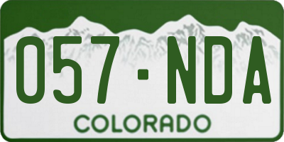 CO license plate 057NDA